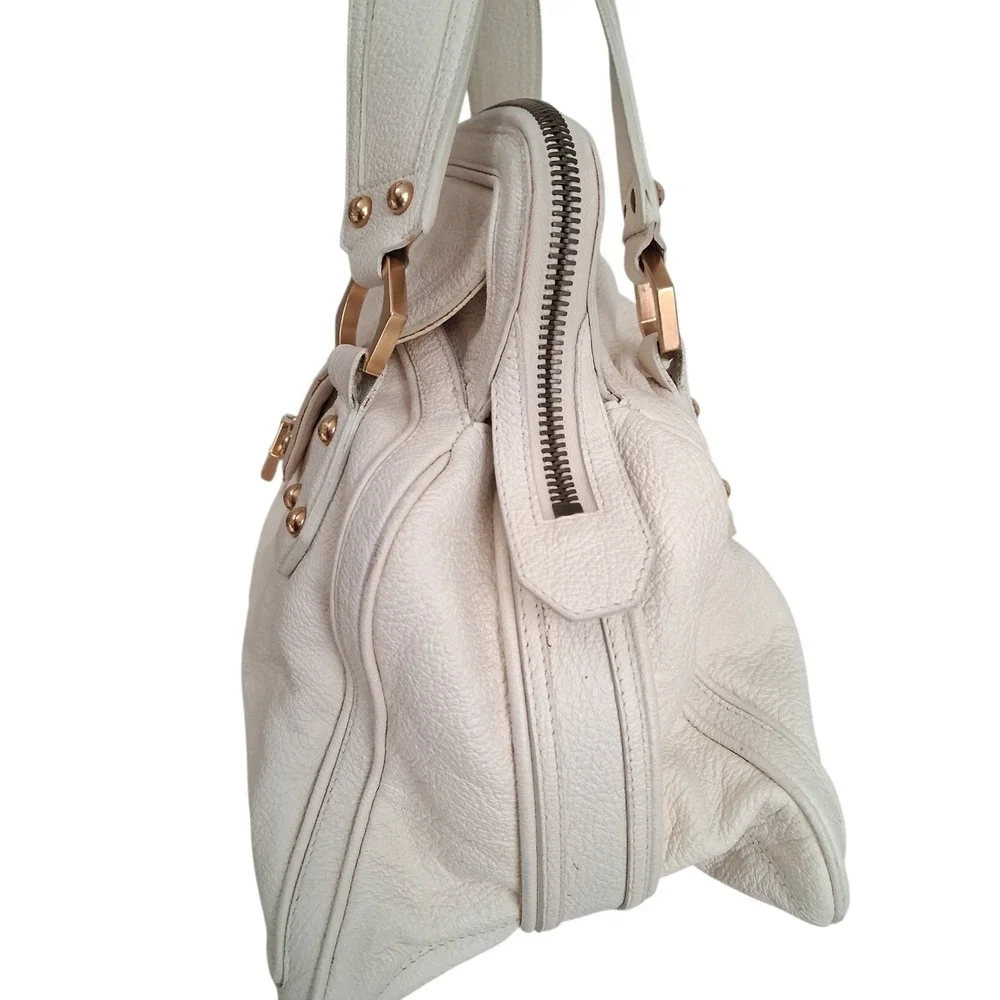 Rare Vintage Y2k Zac Poshen Pebbled Leather Zip Satchel Handbag 07 Italy Runaway